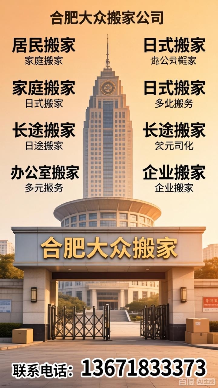合肥大众搬家：庐阳区全域 涵盖居民；家庭；个人；面包车；小型；搬家；搬运